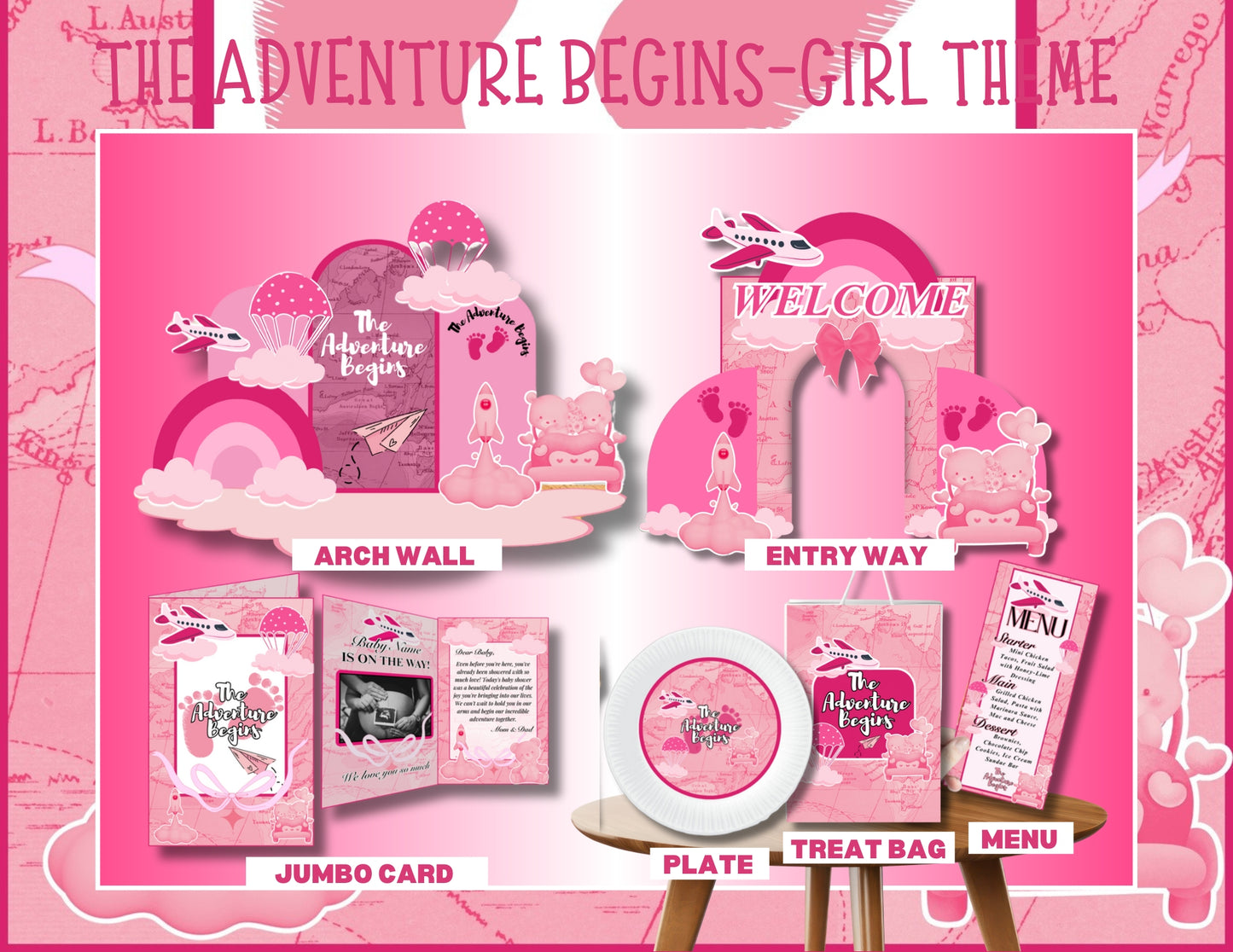 🍼Lux Baby Shower Templates Bundle with 10+ different Themes