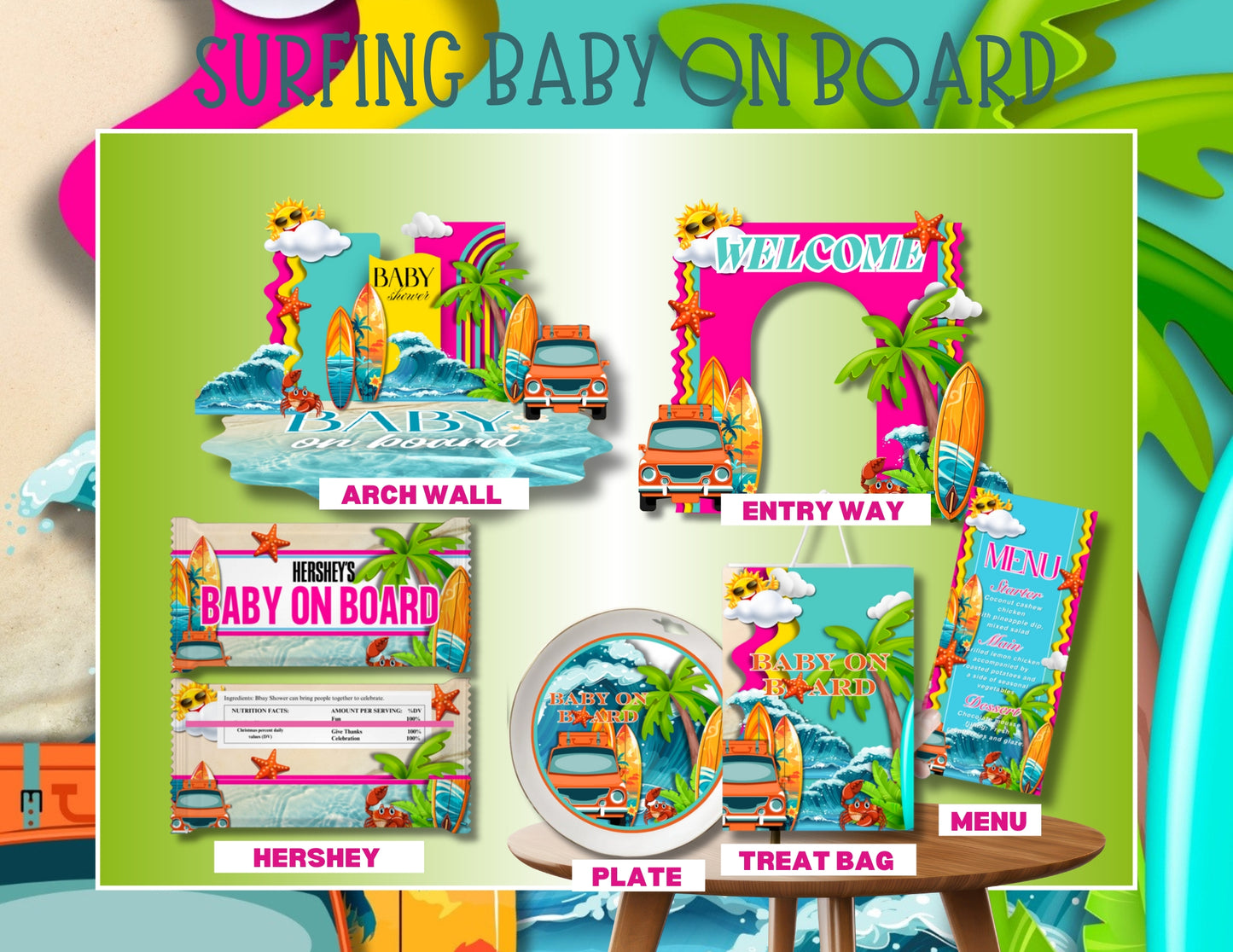 🍼Lux Baby Shower Templates Bundle with 10+ different Themes