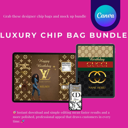 💎Designer chip bag editable templates