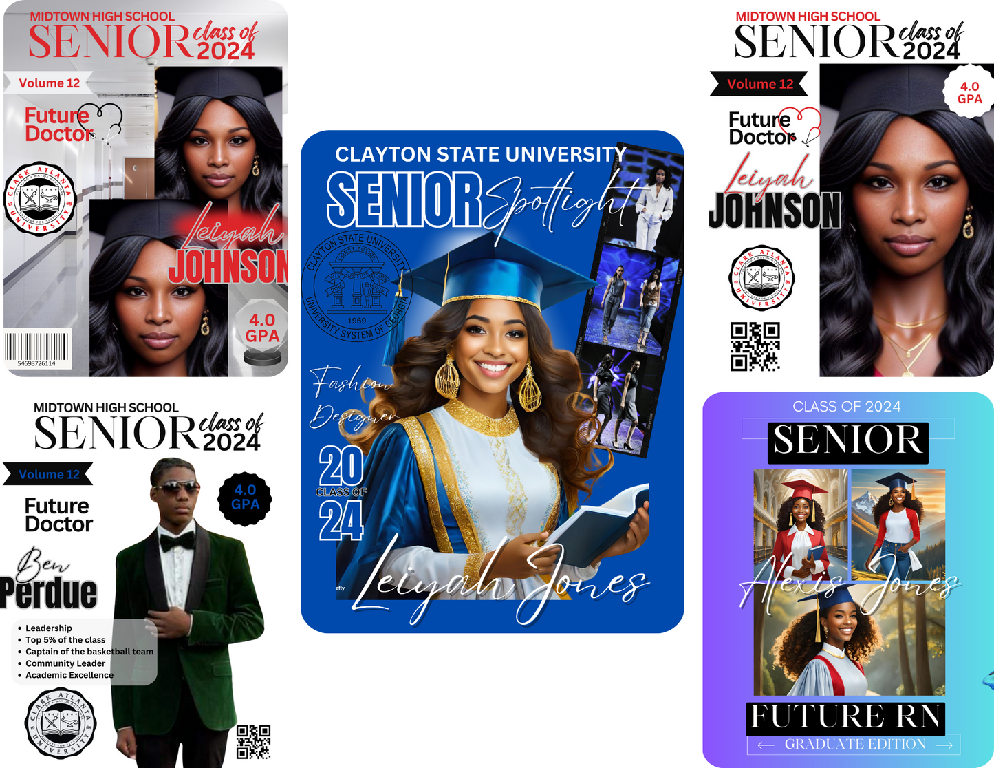 Graduation Editable Magazine Cover 5 Design bundle