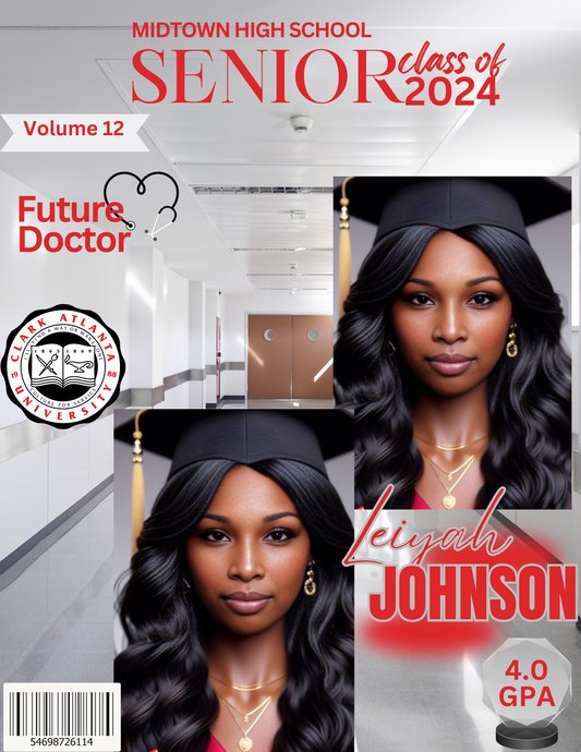 Graduation Magazine Red/Black Editable Template