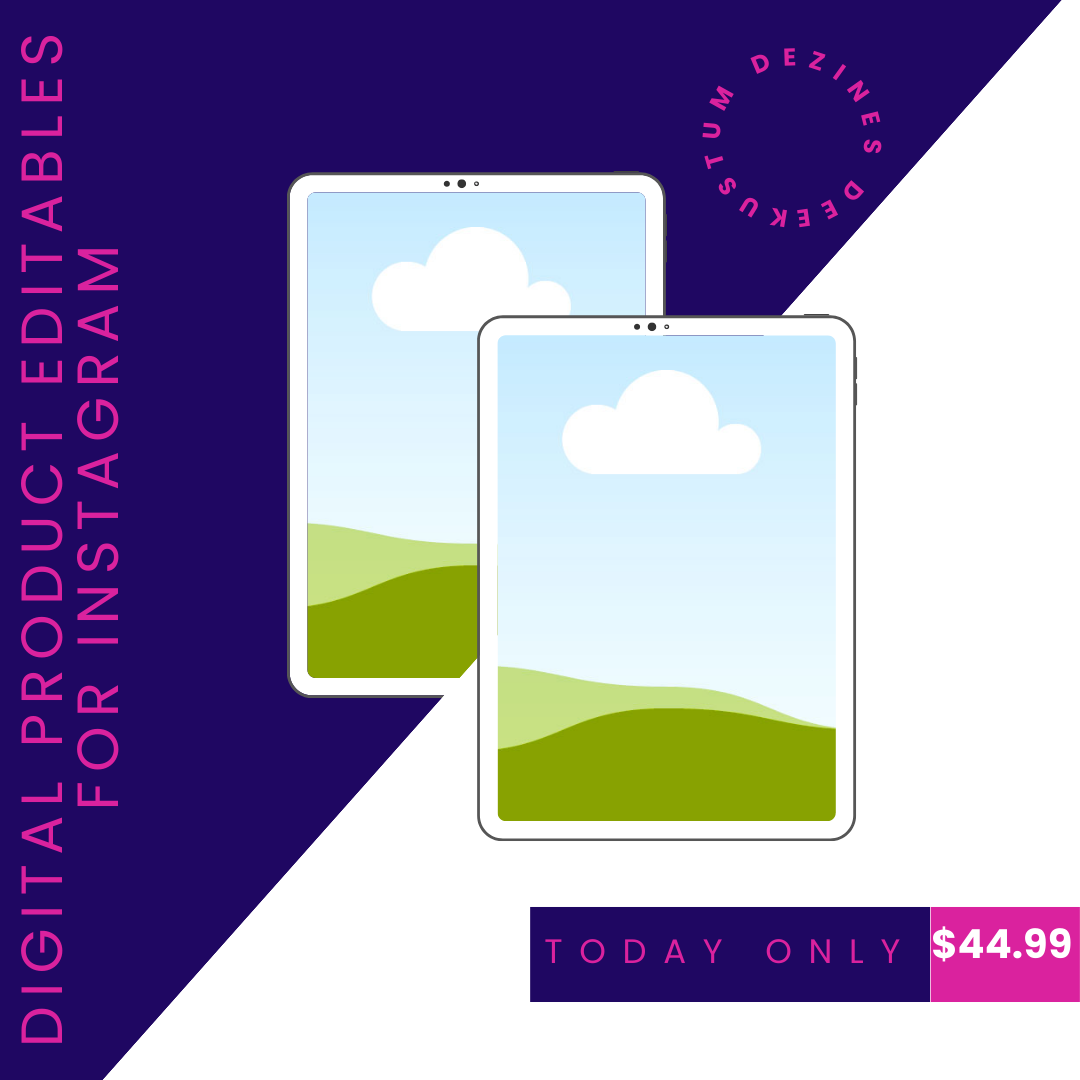 Instagram Digital Editable Templates 70page bundle