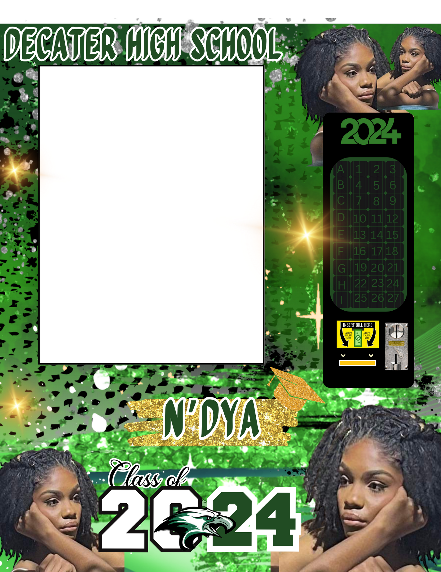 Editable Vending Machine Template 16 x 20 - Green