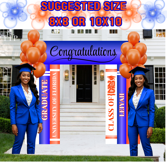 Install👩‍🎓📙Kustum Graduation Entry Way Florida Gators Editable Templates with MOCKUP
