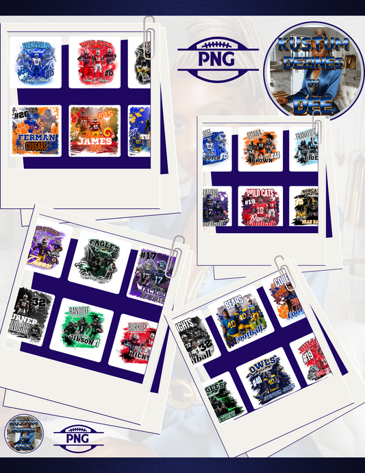 Football Fever 🏈 Bundle 30 PNG'S done for you easy editable Templates