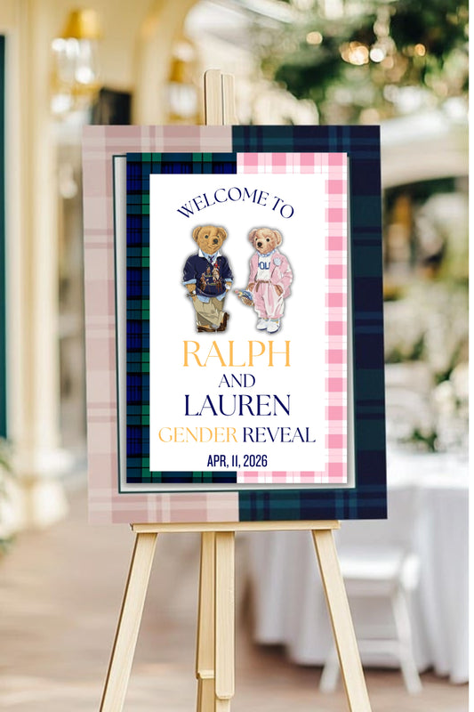 Ralph Or Lauren? Gender Reveal Welcome Sign 24 x 36