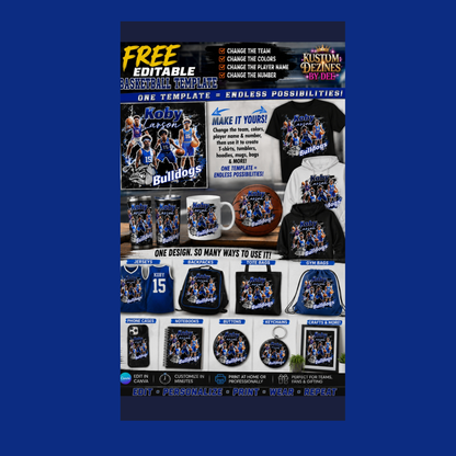 🏀🔥Free EDITABLE CANVA BASKETBALL TEMPLATE — Create, Customize
