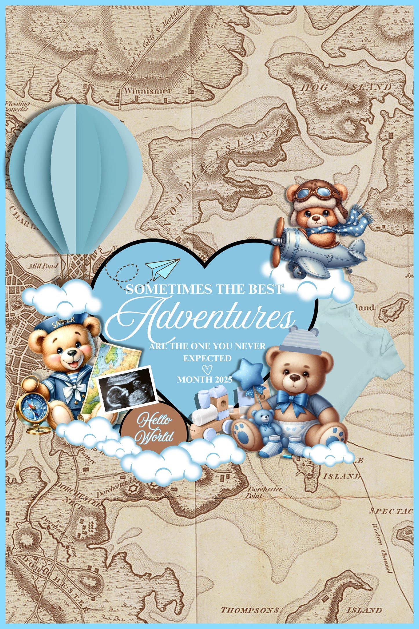 🍼Lux Baby Shower Cards Bundle Editable Templates