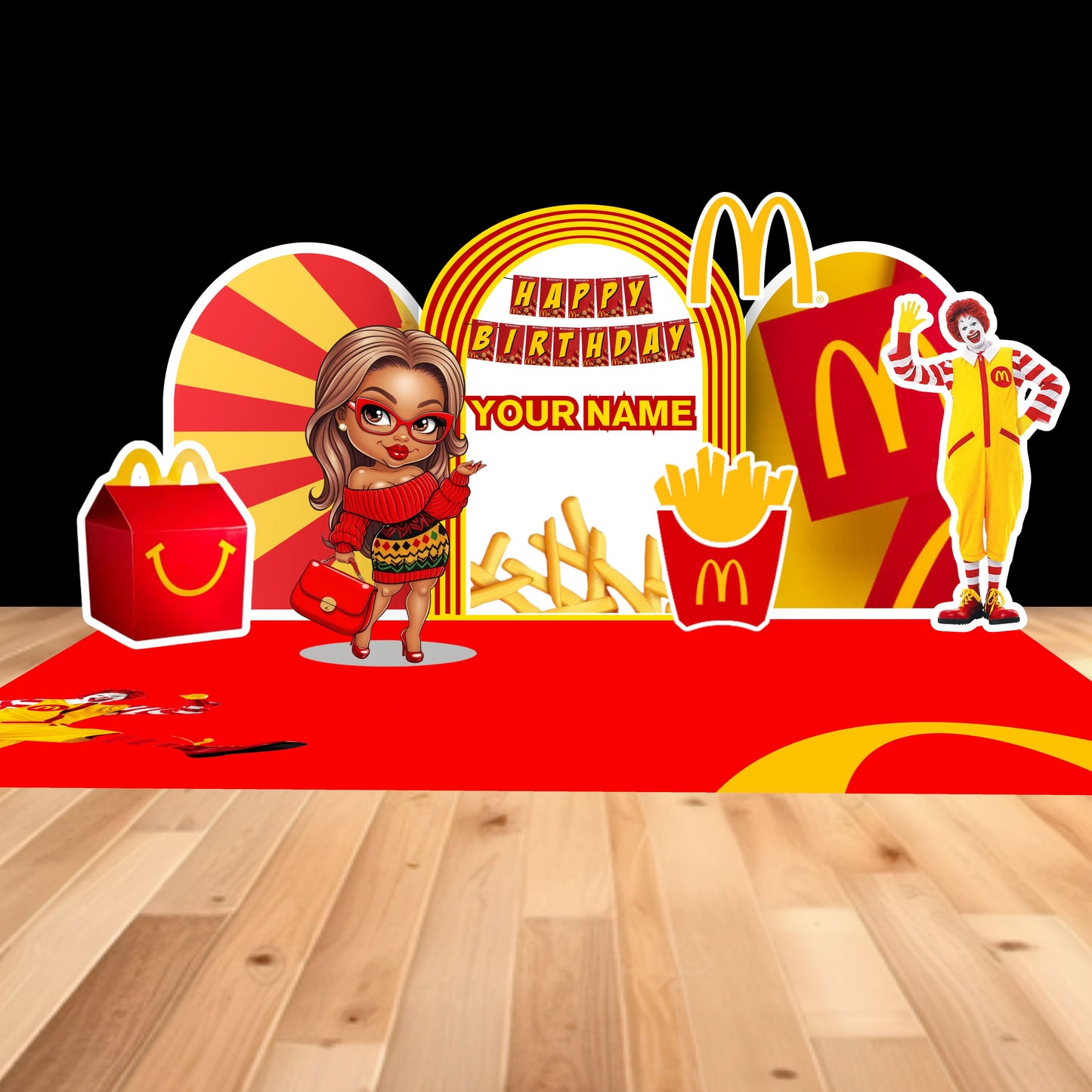 🀄🟡Mcdonalds Floor Wrap with Arch wall and mockup for birthdays or any occasion