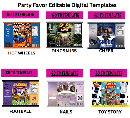 Party Favor Editable Templates, mockups with how to Ebook on crafts