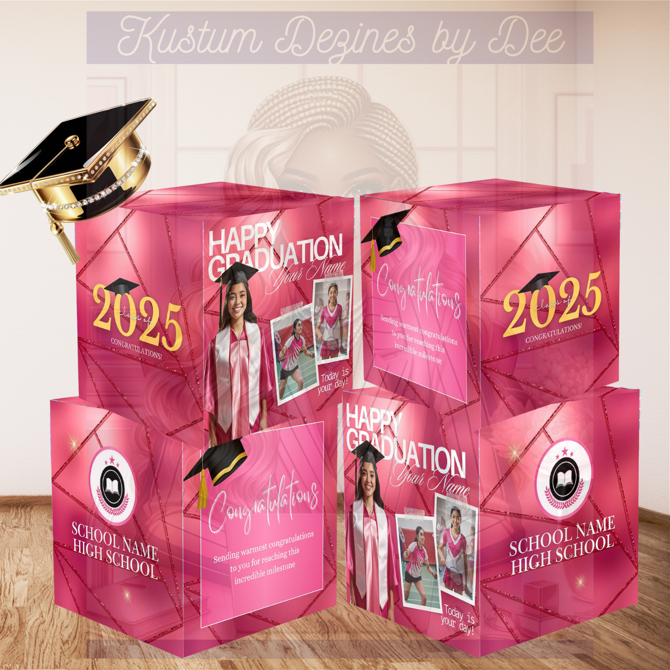 Mock Graduation Rupp 🎓GRADUATION 5 PC BUNDLE🖥️ EDITABLE TEMPLATES WITH MOCK UP AND PLR RIGH ...