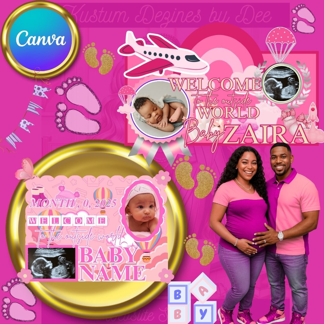 🍼Lux Baby Shower Yard Sign with👶 ultra sound & mockups for quick resale.
