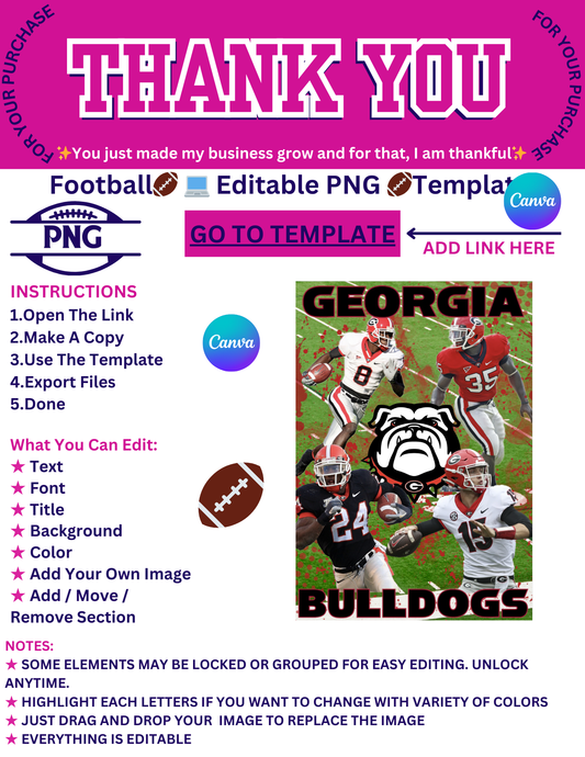 Football Fever 🏈 College editable Template PNG