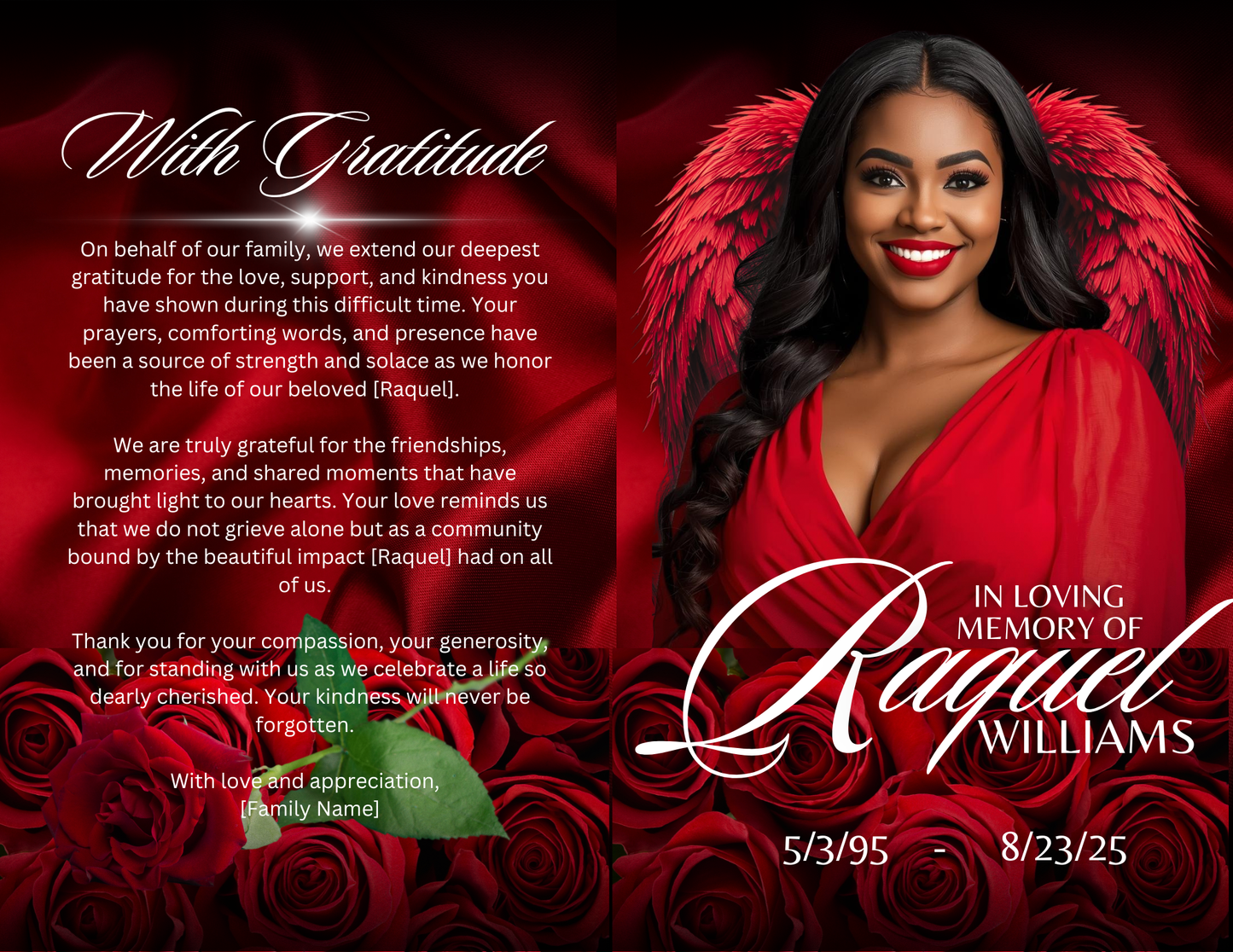 Luxury Obituary Editable Template 5 Designs