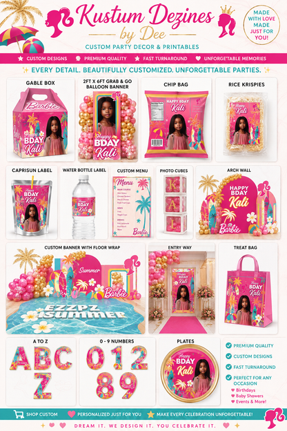 🎀✨A Barbie Dream Birthday: Editable Luxury Templates Meets Playful Summer Glam