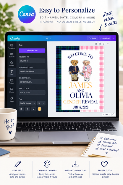 Name customization example on Canva