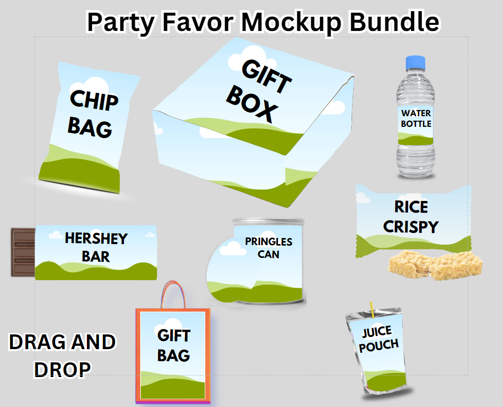 Party Favor Editable Templates, mockups with how to Ebook on crafts