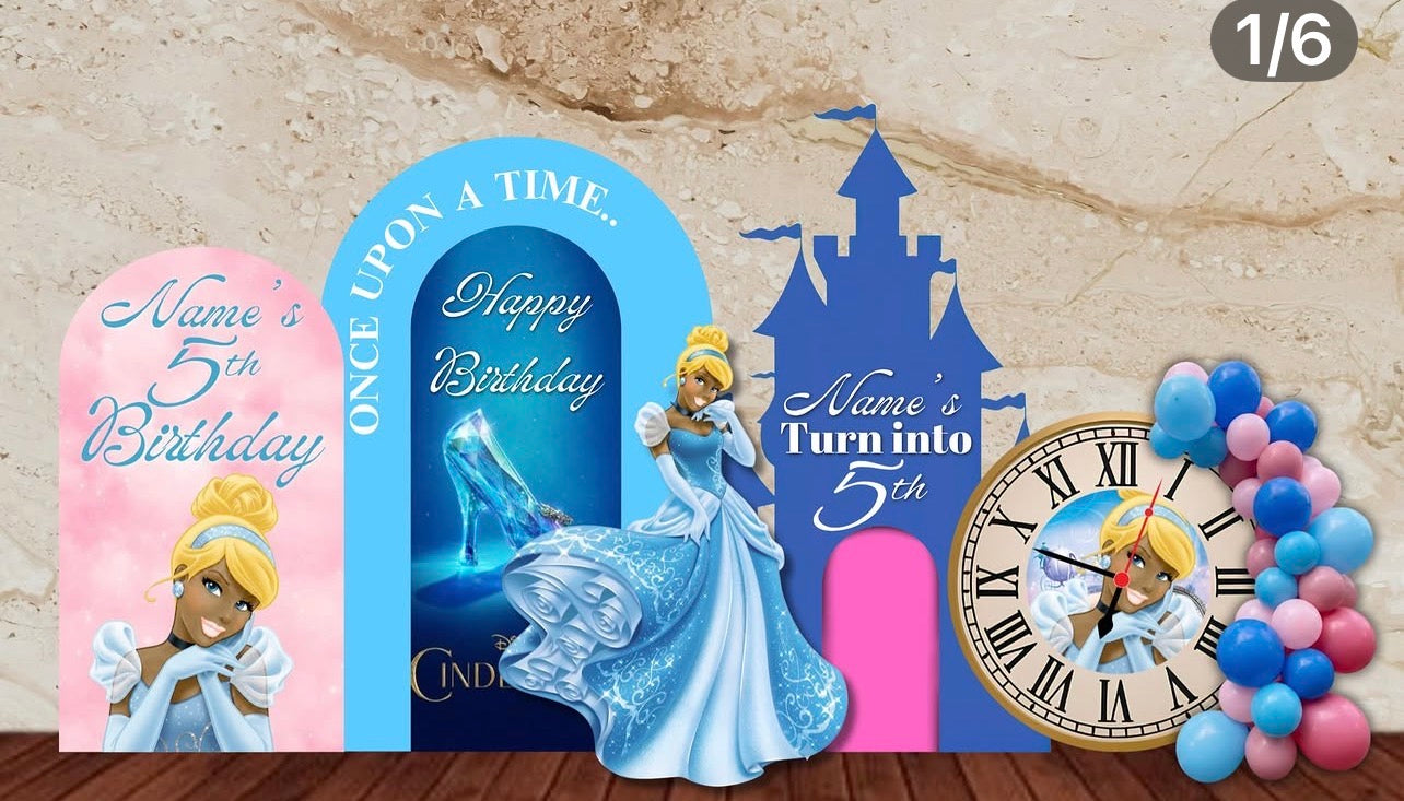 👑 Luxury Princess Bundle Birthday Party Editable Canva Templates ✨