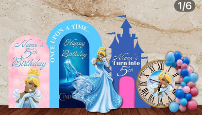 👑 Luxury Princess Bundle Birthday Party Editable Canva Templates ✨